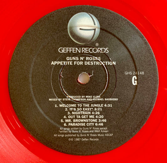 Guns N' Roses - Appetite For Destruction - Exclusive Red Vinyl - LP